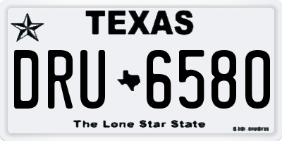 TX license plate DRU6580
