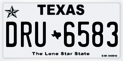 TX license plate DRU6583