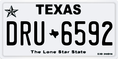 TX license plate DRU6592