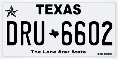 TX license plate DRU6602
