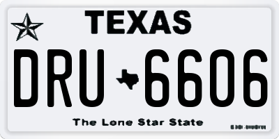 TX license plate DRU6606