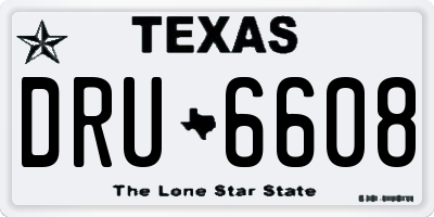 TX license plate DRU6608