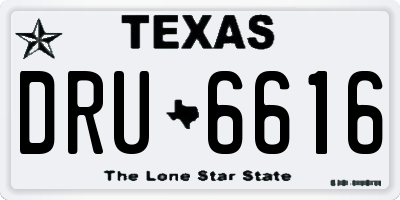 TX license plate DRU6616