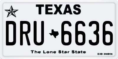 TX license plate DRU6636