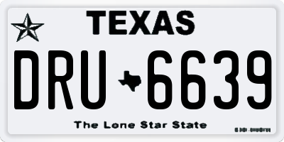 TX license plate DRU6639