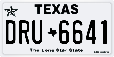TX license plate DRU6641
