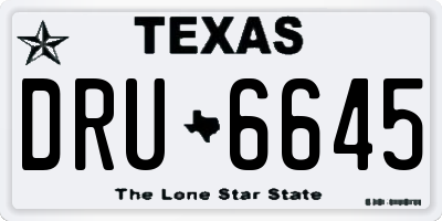 TX license plate DRU6645