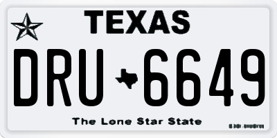 TX license plate DRU6649