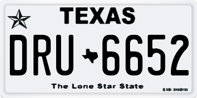 TX license plate DRU6652