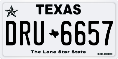 TX license plate DRU6657