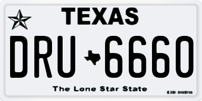 TX license plate DRU6660