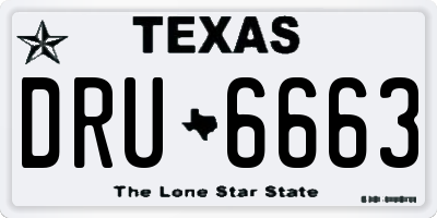 TX license plate DRU6663