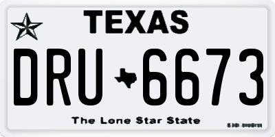 TX license plate DRU6673