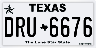 TX license plate DRU6676