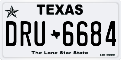 TX license plate DRU6684