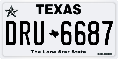 TX license plate DRU6687