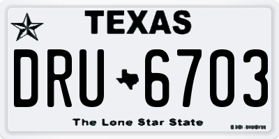 TX license plate DRU6703