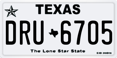 TX license plate DRU6705