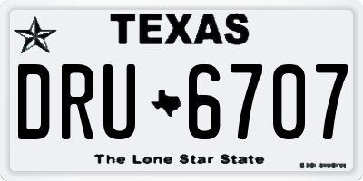 TX license plate DRU6707