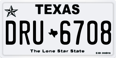 TX license plate DRU6708