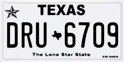 TX license plate DRU6709