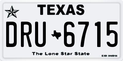 TX license plate DRU6715