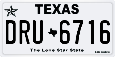 TX license plate DRU6716