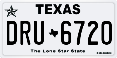 TX license plate DRU6720