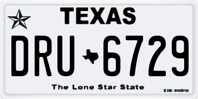 TX license plate DRU6729