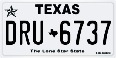 TX license plate DRU6737