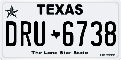 TX license plate DRU6738