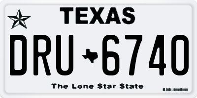 TX license plate DRU6740