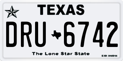 TX license plate DRU6742