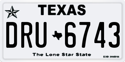 TX license plate DRU6743
