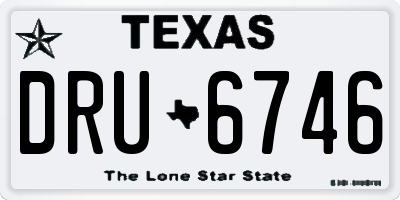 TX license plate DRU6746