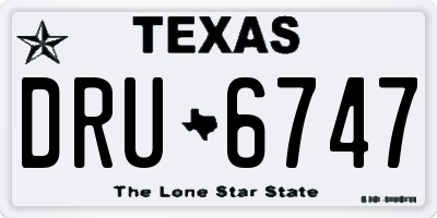 TX license plate DRU6747