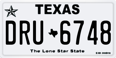 TX license plate DRU6748