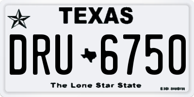 TX license plate DRU6750