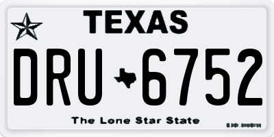 TX license plate DRU6752