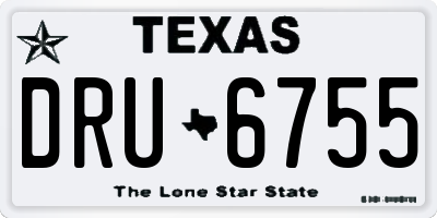 TX license plate DRU6755