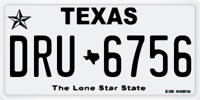 TX license plate DRU6756
