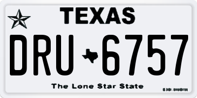 TX license plate DRU6757