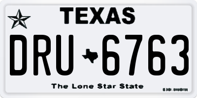 TX license plate DRU6763