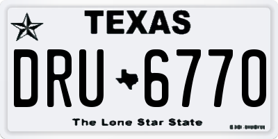 TX license plate DRU6770