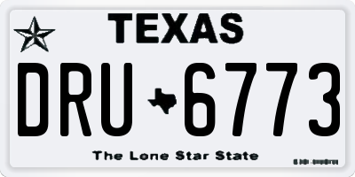 TX license plate DRU6773