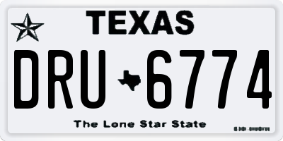 TX license plate DRU6774