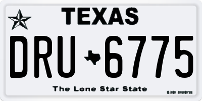 TX license plate DRU6775