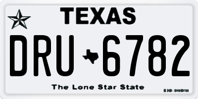 TX license plate DRU6782