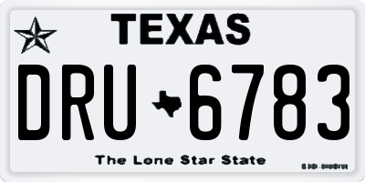 TX license plate DRU6783