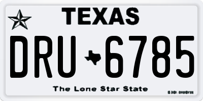 TX license plate DRU6785